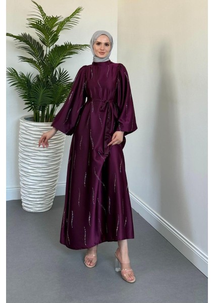 Kaitlyn Taşlı Abiye Mor