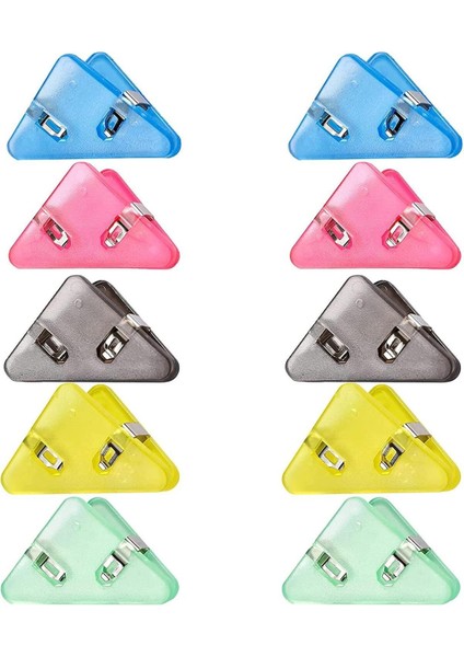 10 Adet Üçgen Plastik Mandal, Çok Amaçlı Kullanım, Dikiş ve Nakış Için Sıkıştırıcı