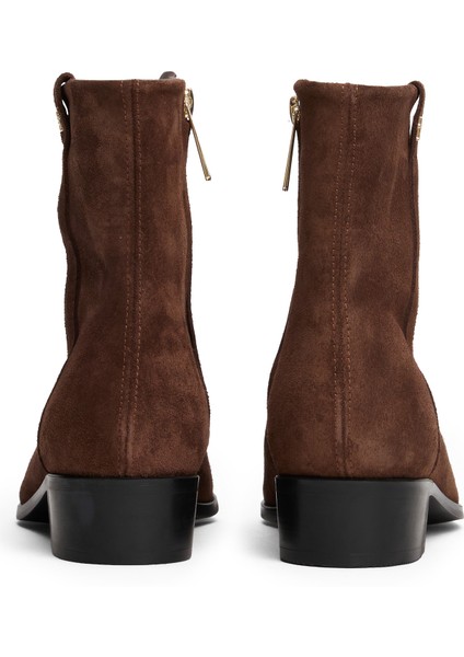 Deri Koyu Kahve Kadın Topuklu Bot FW0FW08981GV0 indirimleri