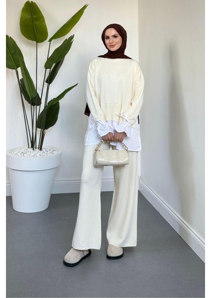 Senna Gömlekli Triko Takım Krem fiyatları