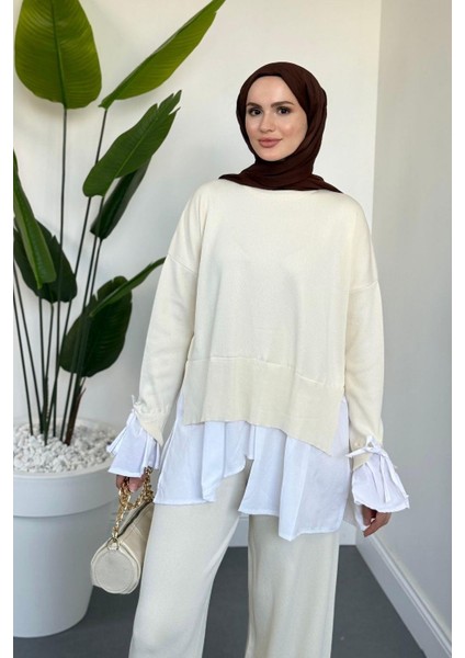 Senna Gömlekli Triko Takım Krem fırsatları