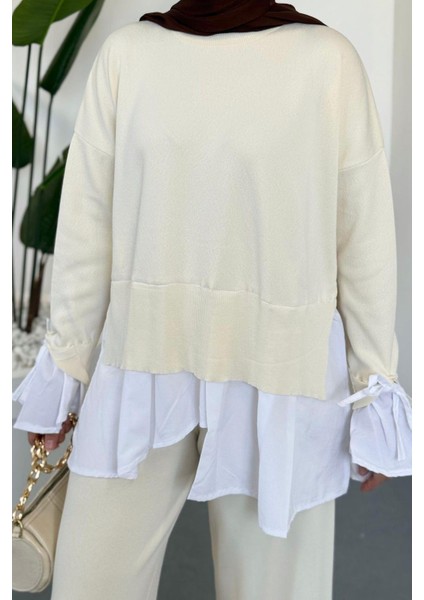 Senna Gömlekli Triko Takım Krem indirimleri