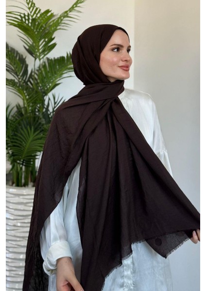 Comfort Pamuk Vual Şal Kahverengi