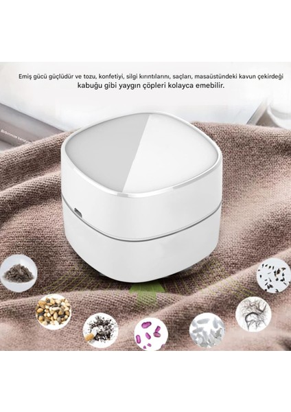 360° Dönebilen Mini Masaüstü Toz Temizleyici, Taşınabilir ve Kullanışlı Süpürge fırsatları