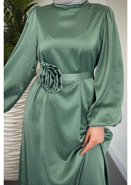 Margherita Taşlı Balon Kol Abiye Mint fırsatları