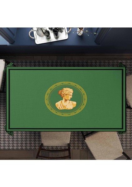 Yeşil Büst Detaylı Masa Örtüsü (Ince Keten Uluslararası Yıkama ve Solmama Sertifikası) fiyatları