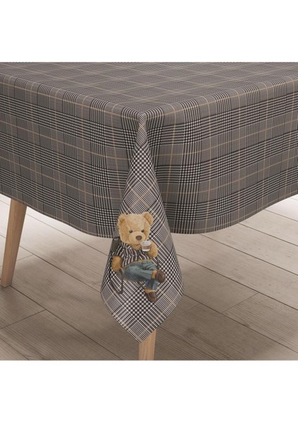 Ayıcık Teddies Masa Örtüsü - (Ince Keten, Uluslararası Yıkama ve Solmama Sertifikası)