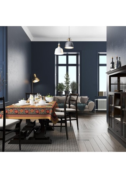 Orange Daisy Flowers Masa Örtüsü - (Ince Keten, Uluslararası Yıkama ve Solmama Sertifikası) fırsatları