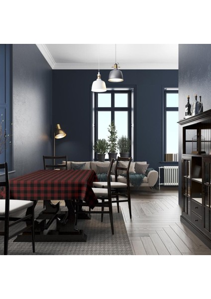 Kırmızı-Siyah Kare Masa Örtüsü - (Ince Keten, Uluslararası Yıkama ve Solmama Sertifikası) modelleri