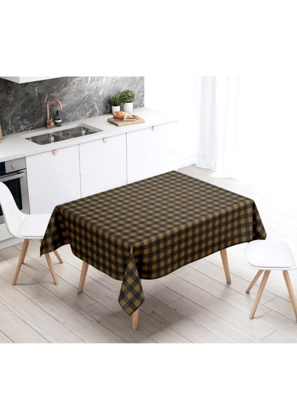 Sarı Siyah Kare Masa Örtüsü