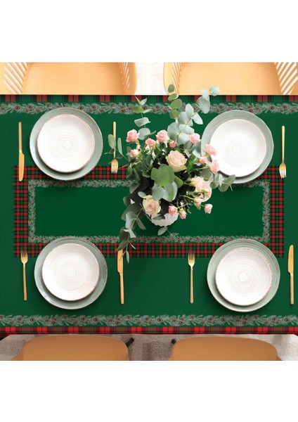 Mini Kozalak Detaylı Masa Örtüsü Ince Keten Uluslararası Yıkama ve Solmama Sertifikası modelleri