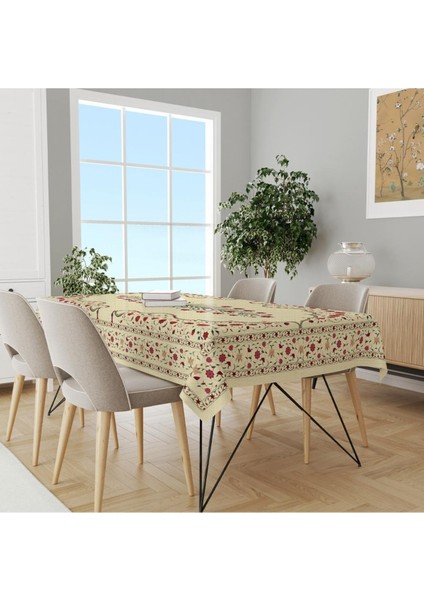 Red Tulip Masa Örtüsü - Kırmızı Lale Desenli, Ince Keten, Uluslararası Yıkama ve Solmama Sertifikası modelleri