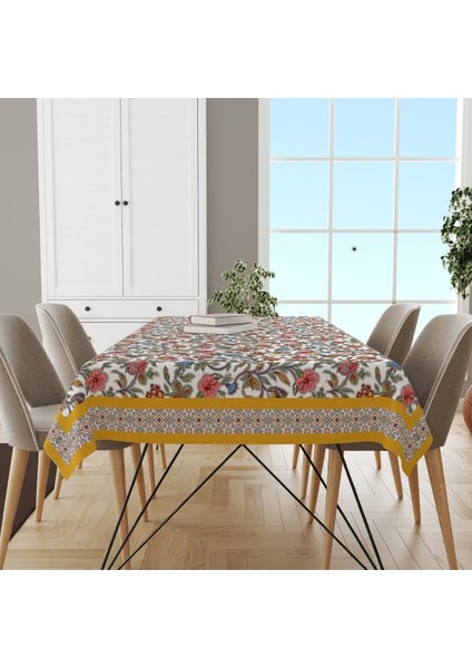 Colorful Flowers Masa Örtüsü - Renkli Çiçekler Ince Keten fiyatları