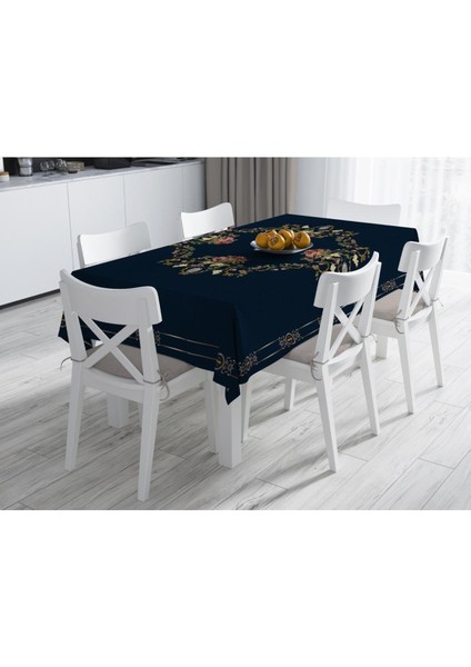 Flower Framed Masa Örtüsü - (Çiçek Çerçeveli, Ince Keten Uluslararası Yıkama ve Solmama Sertifikası) fiyatları