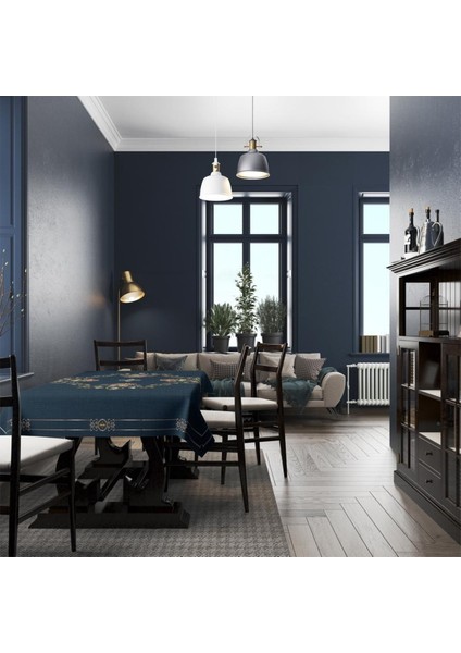 Flower Framed Masa Örtüsü - (Çiçek Çerçeveli, Ince Keten Uluslararası Yıkama ve Solmama Sertifikası) modelleri