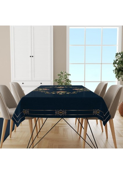 Flower Framed Masa Örtüsü - (Çiçek Çerçeveli, Ince Keten Uluslararası Yıkama ve Solmama Sertifikası) fırsatları