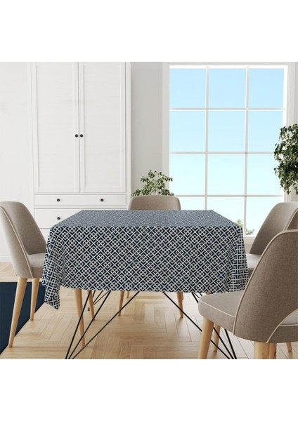 Mavi Geometrik Masa Örtüsü fırsatları