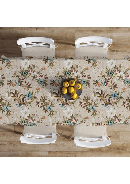 Colorful Leaves And Flowers Masa Örtüsü - (Ince Keten, Uluslararası Yıkama ve Solmama Sertifikası) fiyatları