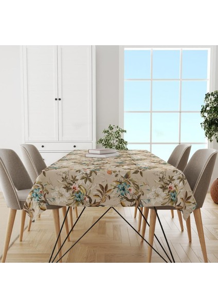 Colorful Leaves And Flowers Masa Örtüsü - (Ince Keten, Uluslararası Yıkama ve Solmama Sertifikası) modelleri