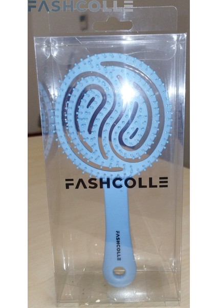 Mavi Üç Boyutlu Oval Saç Fırçası 1 Adet, Plastik, Tüm Saç Tipleri için Silikon Uçlu