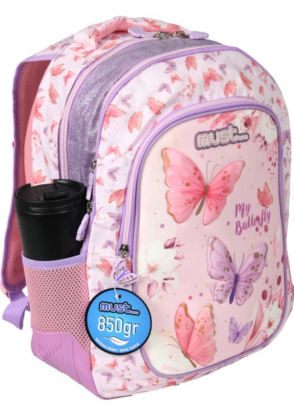 584980 Butterfly Çift Cepli Ilkokul Sırt Çantası-Pembe modelleri