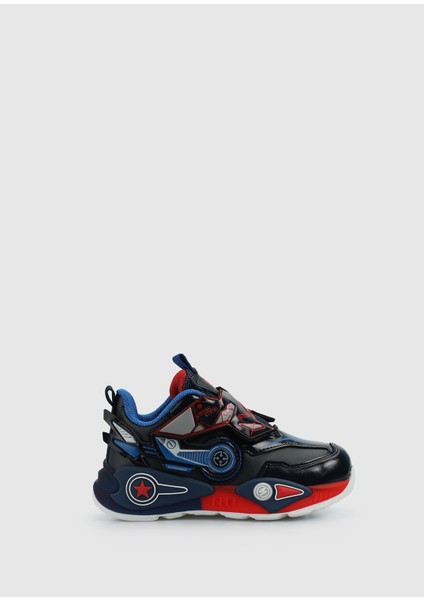 Lacivert-Kırmızı Erkek Çocuk Sneaker