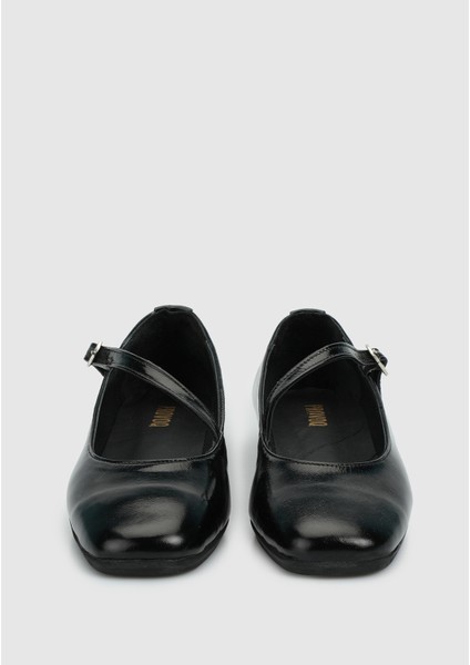 Siyah Deri Kadın Ayakkabı modelleri