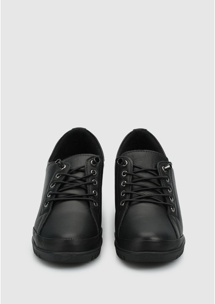 Siyah Deri Kadın Ayakkabı modelleri