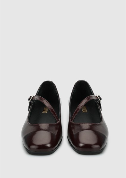 Bordo Deri Kadın Ayakkabı modelleri