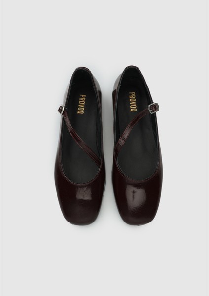 Bordo Deri Kadın Ayakkabı indirimleri