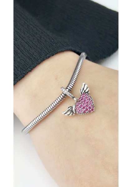 Charm, Kararmayan Çelik, Melek Kanadı ve Kalp (BİLEKLİK DAHİL DEĞİLDİR!!), Gümüş Renk, Model10 fiyatları