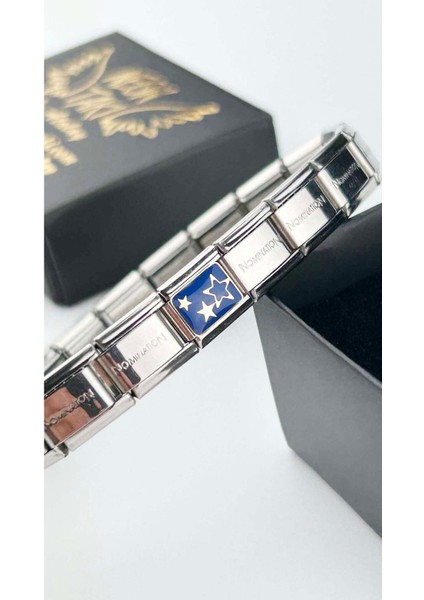 Yıldız, İtalyan Nom Bileklik için Çelik Charm, Gümüş Renk (BİLEKLİK DAHİL DEĞİLDİR!!)