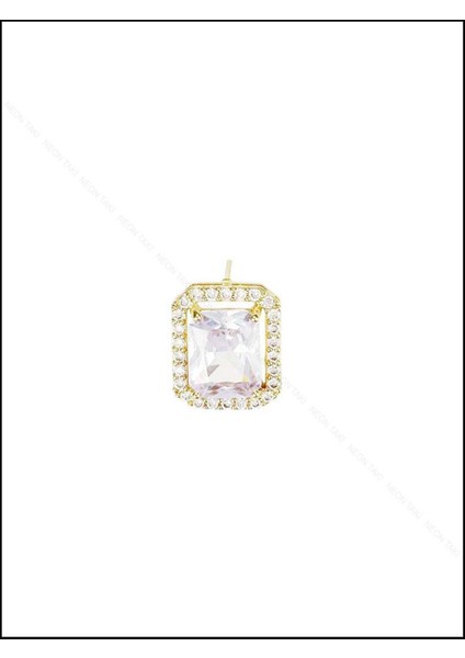 Zirkon Taşlı, Baget Model, Paslanmaz Çelik Küpe 42, Kasa Altın Renk modelleri