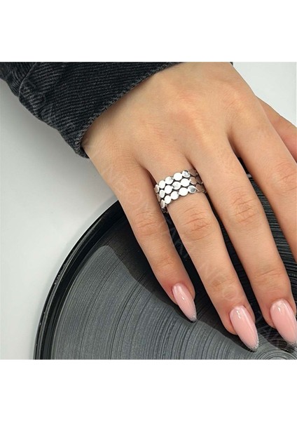 Xxx Paslanmaz Çelik Yüzük 51, Gümüş Renk, Ayarlanabilir