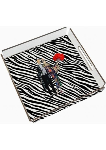 Best Couple Pleksi Tepsi - PT2107 - 25X25CM