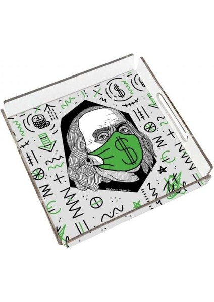 Benjamin Franklin Pleksi Tepsi - 25X25CM fiyatları
