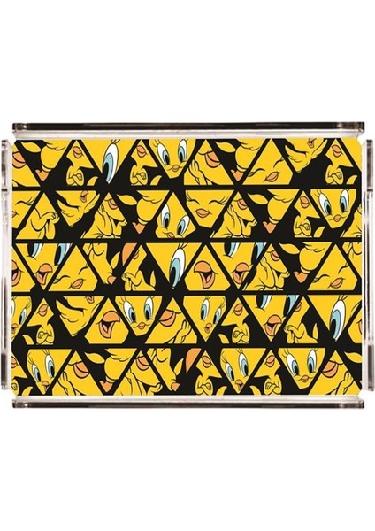 Tweety Face Pleksi Tepsi - 40X24CM (Warner Bros Lisanslı Üründür)