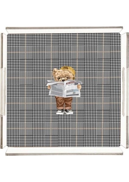 Gazeteci Teddy Pleksi Tepsi - 25X25CM fiyatları