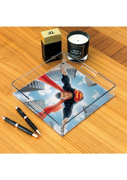 Clouds Superman Pleksi Tepsi - 25X25CM (Warner Bros Lisanslı Üründür) fiyatları