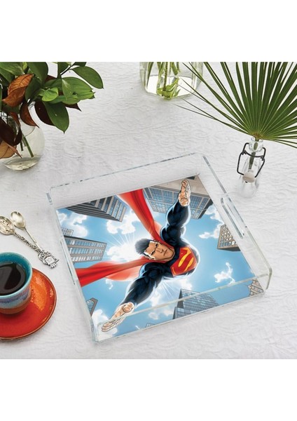 Clouds Superman Pleksi Tepsi - 25X25CM (Warner Bros Lisanslı Üründür) fırsatları