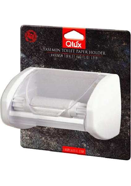 Tuvalet Kağıtlığı Qlux L-00214 Kapaklı Tuvalet Kağıtlığı Hijyenik Kapaklı Tuvalet Kağıtlığı Yapışkanlı Vidalı