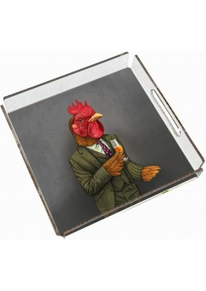 Mr. Treadfowl Pleksi Tepsi - PT2101 - 25X25CM