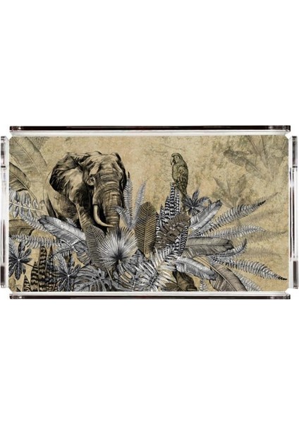 Figüratif Fil Pleksi Tepsi - PT2121 - 40X24CM fiyatları