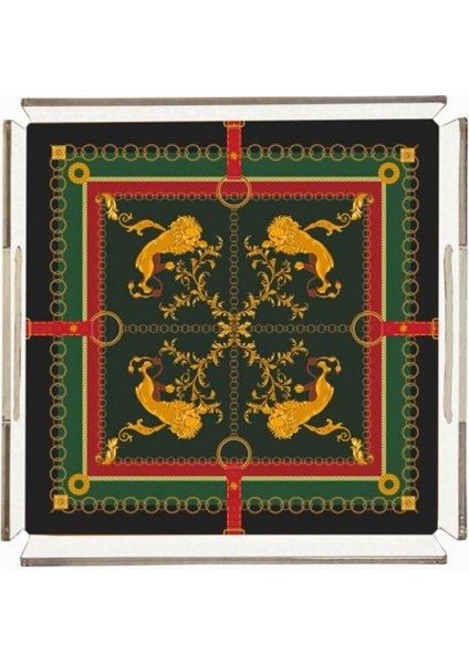 Figüratif Aslan Pleksi Tepsi - 25X25CM