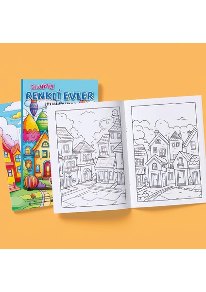 Sevimli Renkli Evler Boyama Kitabı | 4-7 Yaş Çocuklar Için | 28 Sayfa | Eğlenceli ve Eğitici Boyama Kitabı | Mahalle ve Ev Temalı fırsatları