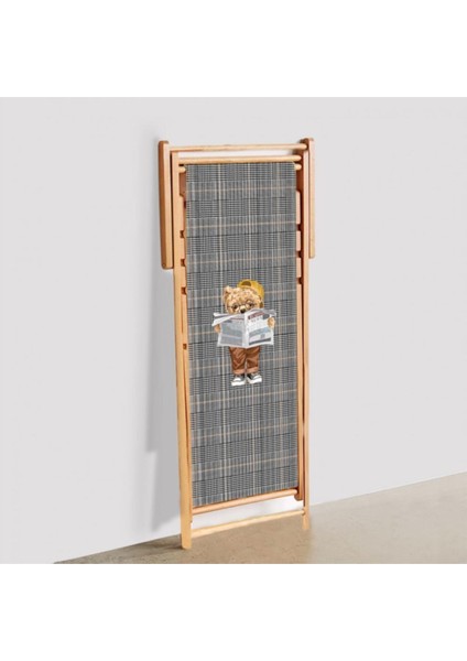 Picniker Teddy Katlanır Şezlong - Fırınlanmış Gürgen Ağacı, Süet Kumaş Gri