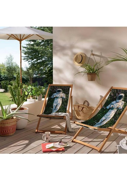 Astronaut Katlanır Şezlong (Ahşap Fırınlanmış Gürgen Ağacı, Süet Kumaş) fırsatları