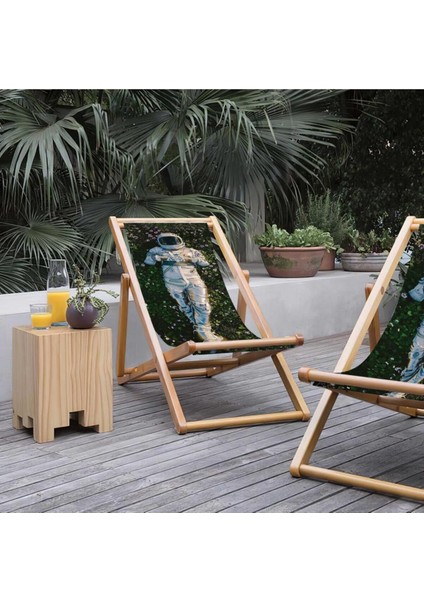 Astronaut Katlanır Şezlong (Ahşap Fırınlanmış Gürgen Ağacı, Süet Kumaş) indirimleri