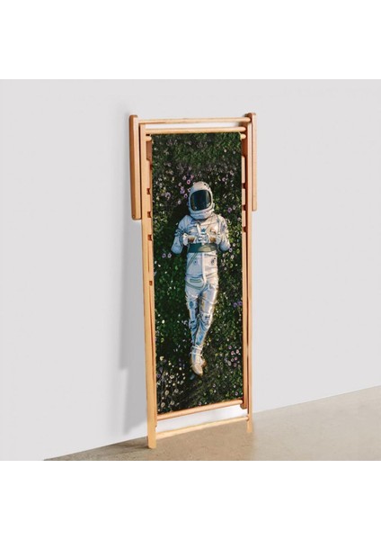 Astronaut Katlanır Şezlong (Ahşap Fırınlanmış Gürgen Ağacı, Süet Kumaş)