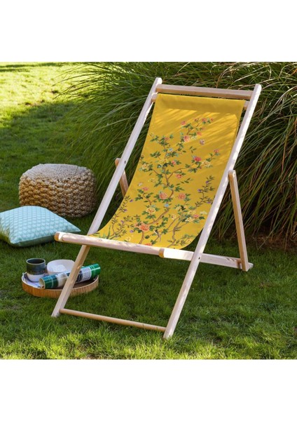 Sarı Bahçe Katlanır Şezlong (Ahşap Fırınlanmış Gürgen Ağacı, Süet Kumaş) modelleri